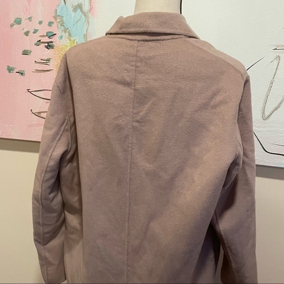 ALLSAINTS Anya Wool-blend Coat In Quartz Pink Pockets 2 Buttons NWT $525 - Picture 7 of 12